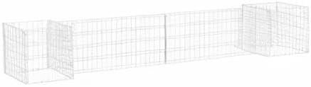 Galvanized Steel H-Shaped Gabion Planter Raised Bed,Outdoor Garden Galvanized Steel Wire Mesh Grid Stone Wall Flower Raised Bed for Vegetables Flowers Plants, 102.4"x15.7"x15.7"