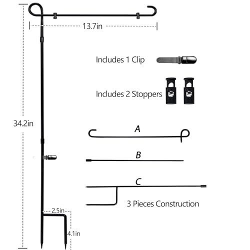 Garden Flag Stand Holder (Flagpole / 12x18 Inch)
