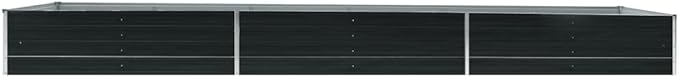 Garden Raised Bed Galvanized Steel 189"x31.5"x17.7" Anthracite,Raised Garden Bed,Outdoor Planters for Flower Herb Garden