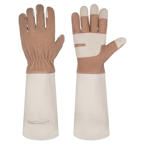 Rose Pruning Gloves for Men Women (Warm Brown / Large (Pack of 1))