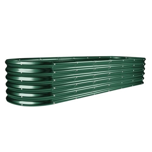 8×2×1.5ft Galvanized Raised Garden Bed Kit (Green / 8x2x1.5ft)