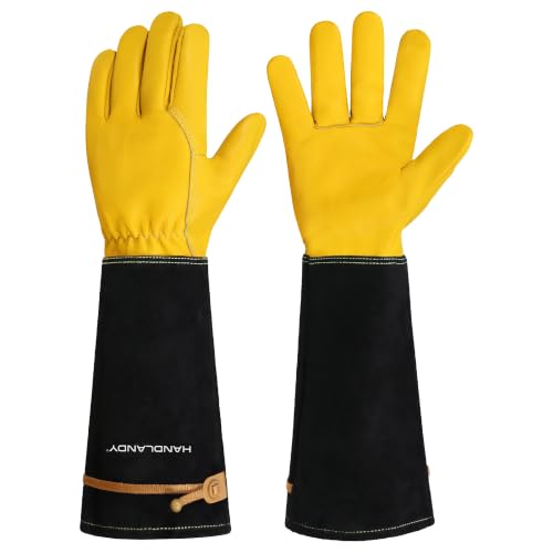 Rose Pruning Gloves for Men Women (Mustard Yellow / Medium (Pack of 1))