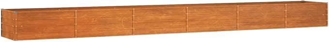 vidaXL corten Steel Garden Planter - Large Raised Bed for Balcony/Patio/Garden, Weatherproof Steel, 236.2x31.5x17.7 in, ic Brown