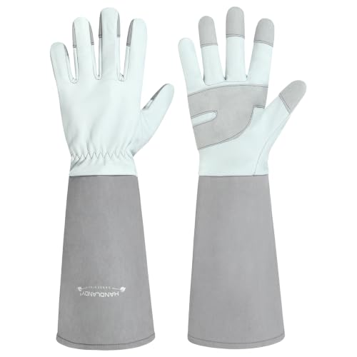 Long Gardening Gloves for Men & Women (Silver Gray / Large (Pack of 1))