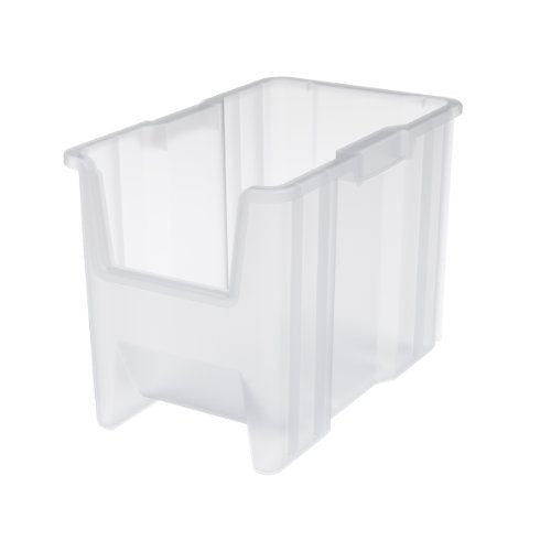 Stak-N-Store Stackable Storage Bins, 17.5"x11"x12.5", Clear, 4-Pk (Clear / 7.4 Gallons)