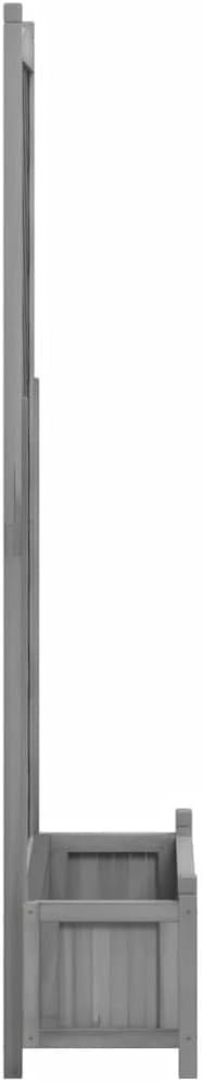 Large Wooden Planter with Trellis Grey Rectangular Raised Garden Bed for Climbing Plants Indoor Outdoor Use