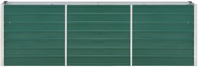 Garden Raised Bed Galvanized Steel 94.5"x15.7"x30.3" Green,Raised Garden Bed,Outdoor Planters for Flower Herb Garden