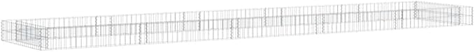 vidaXL Gabion Raised Bed Outdoor Gardening Patio Lawn Terrace Balcony Backyard Flower Plant Bed Wall Basket Pot Planter Galvanized Steel 196,9"