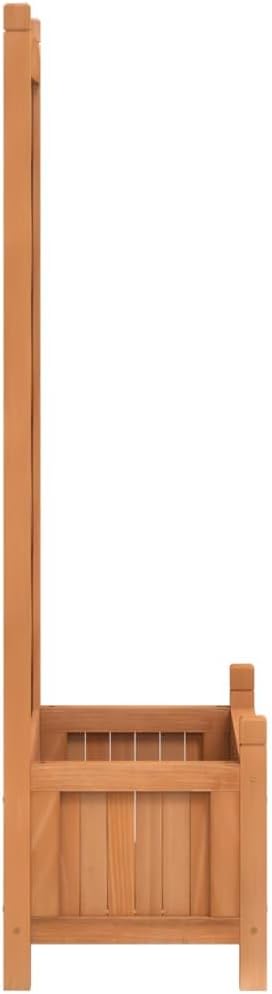 Planter with Trellis Brown Solid Wood Fir Raised Garden Bed for Climbing Plants Outdoor Patio Planter Box with Trellis, Raised Flower Bed, Elevated Garden Bed for Vegetables and Flowers