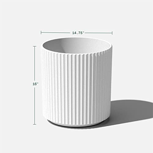 Demi Series Round Planter for Porch (White / 16 inch)
