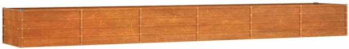 vidaXL Garden Raised Bed - 189"x31.5"x17.7" Corten Steel Planter for Outdoor Gardens/Balconies/Patios