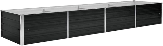 Garden Raised Bed Anthracite 126"x31.5"x17.7" Galvanized Steel,Raised Garden Bed,Outdoor Planters for Flower Herb Garden