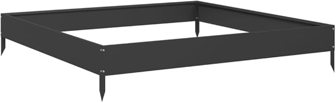 Garden Raised Bed Black Steel 39.4x39.4x7.3 Inch, Square Outdoor Planter Box for Vegetables, Herbs, Flowers, Durable Metal Garden Beds