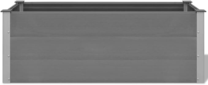 Garden Raised Bed WPC 59.1" x 19.7" x 21.3" Gray,Raised Garden Bed,Outdoor Planters for Flower Herb Garden