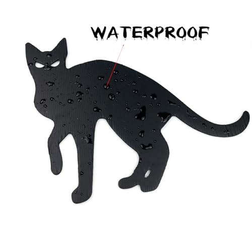 6 Pack Halloween Black Cat Yard Signs with Stakes Scary Silhouette Halloween Decorations for Outdoor Yard Lawn Garden Halloween Decor (Cat)