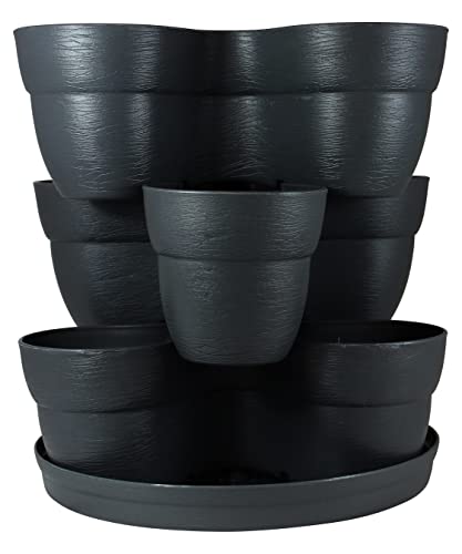Bloomers Stackable Flower Tower Planter (Charcoal)