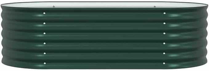 vidaXL Green Garden Raised Bed 63 x 31.5 x 17.3 in Made of Galvanized Steel with Modern Design for Outdoor Use Planter Container for Vegetable Flower Herb Gardening Patio