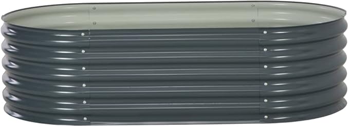 Garden Raised Bed 63"x31.5"x17.3" Galvanized Steel Gray,Raised Garden Bed,Outdoor Planters for Flower Herb Garden
