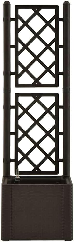 Garden Raised Bed with Trellis and Self Watering, Garden Bed Planter Boxes Outdoor Trellis for Climbing Plants Outdoor Suitable for Restaurants Patios Flowers Backyard System Mocha
