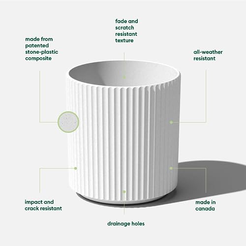 Demi Series Round Planter for Porch (White / 16 inch)