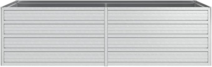 Garden Beds Outdoor Planter Cages Boxes Herb Garden Raised Bed 63"x31.5"x17.7" Galvanized Steel Silver for Garden Outdoor Lawn Patio Flower Planters Metal Trough