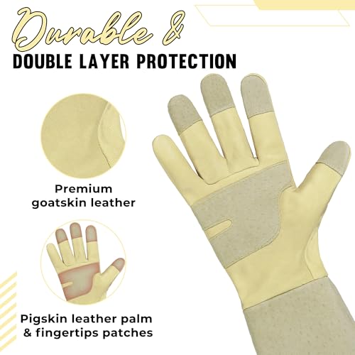 Rose Pruning Gloves for Men Women (Vanilla / X-Large (Pack of 1))