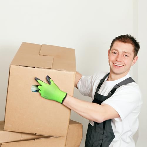 W1 Safety Work Gloves for Men & Women (12 Pairs-green / Small)