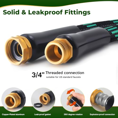 Garden Hose 100 ft (Black & Cyan / 100FT)