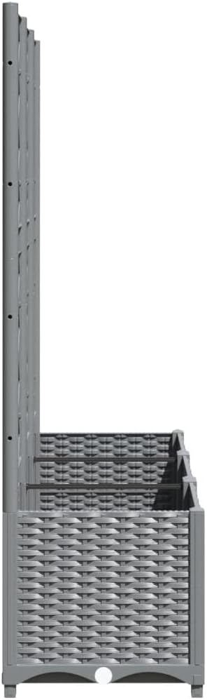 Garden Planter with Trellis Light Gray 47.2"x15.7"x53.5" PP Raised Garden Bed for Outdoor Plants, Elevated Planter Box, Garden Raised Bed for Flowers and Vegetables