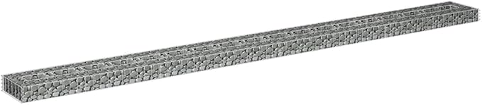 Galvanized Steel Gabion Raised Bed Gabion Planter Steel Fencing Wire Patio Flower Plant Bed Basket Stone, Ideal for Garden and Patio, 141.7"x11.8"x3.9",-206