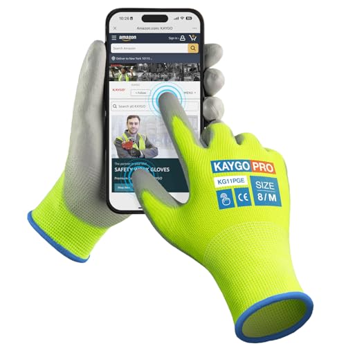 Safety Work Gloves (Green (Touch Screen) / Medium)