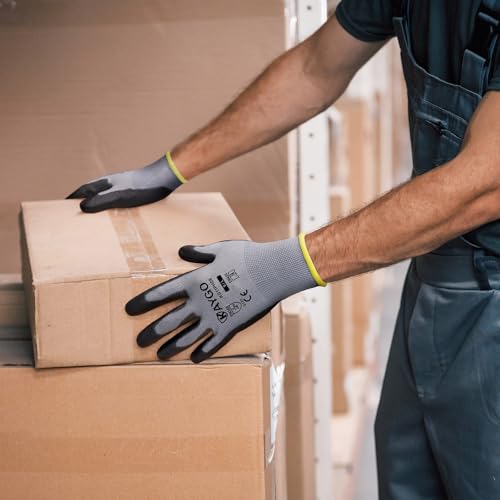 Safety Work Gloves for Men Women (Grey / X-Large)