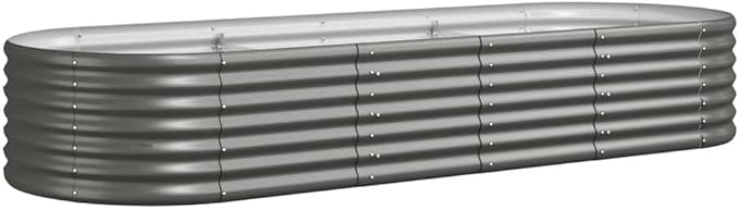 Ground Box s for Plants Raised beds for Gardening BoxGarden Raised Bed Powder-Coated Steel 88.2"x31.5"x14.2" Grayfor Patio Balcony backyards