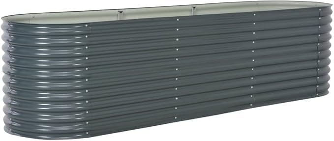 Garden Raised Bed 126"x31.5"x31.9" Galvanized Steel Gray,Raised Garden Bed,Outdoor Planters for Flower Herb Garden