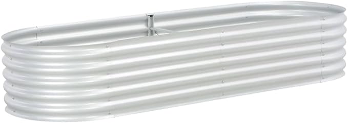 Garden Raised Bed 94.5"x31.5"x17.3" Galvanized Steel Silver,Raised Garden Bed,Outdoor Planters for Flower Herb Garden
