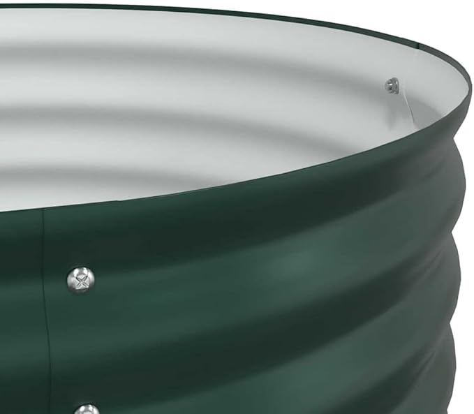 vidaXL Green Garden Raised Bed 63 x 31.5 x 17.3 in Made of Galvanized Steel with Modern Design for Outdoor Use Planter Container for Vegetable Flower Herb Gardening Patio