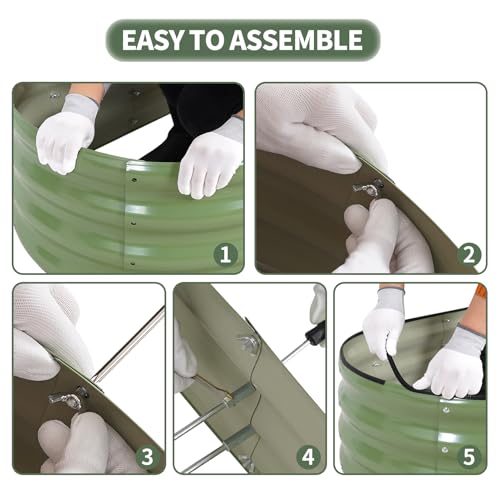 Galvanized Raised Garden Bed (Green / 6×2×1ft（1pcs）)