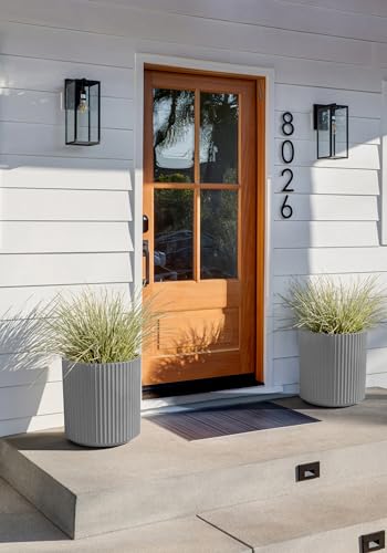 Round Demi Planter Pots for Indoor (Gray / 20 inch - 2 Pack)