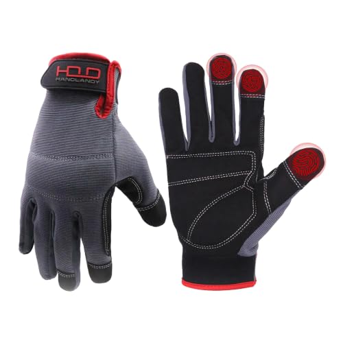 Work Gloves for Men & Women (Grey (1 Pair) / 4X-Large)