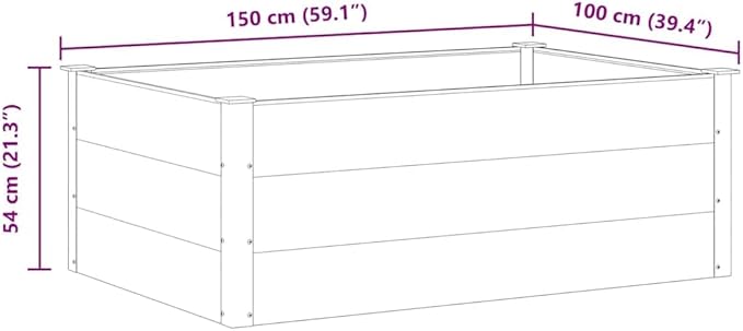 Grey Wood-Plastic Composite Raised Garden Bed 59.1x39.4x21.3 in, Modern Rectangular Planter Box for Flowers Vegetables Herbs, Durable Outdoor Patio Container with Easy