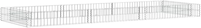 Gabion Raised Garden Bed, Silver Galvanized Steel Planter, 118.1x39.4x7.9 Inches, Durable Outdoor Planter Box for Flowers, Herbs, Vegetables