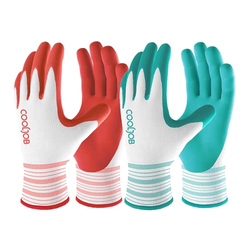 10 Pairs Gardening Gloves for Women (Bright Red, Mint Green / Medium (Pack of 10))