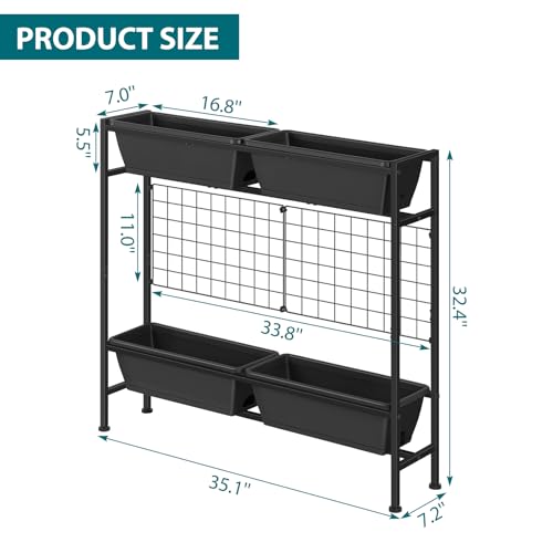 Raised Garden Beds Outdoor with Legs 32" Tall Herb Garden Planters Box Raised Flower Beds for Gardening (Gray)