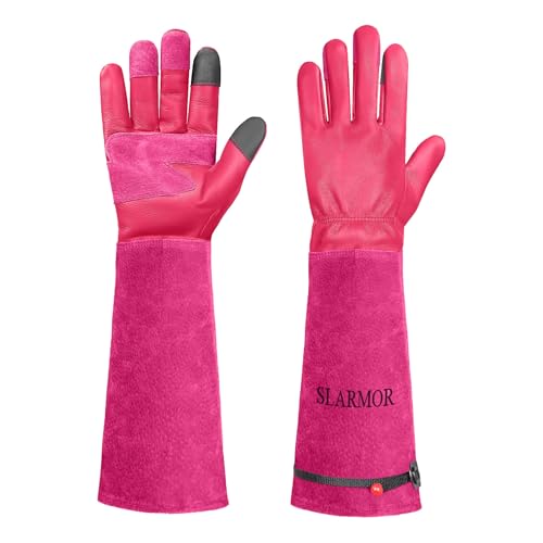 Gardening Gloves for Women Men (Red / Small (Pack of 1))