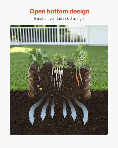3 Pcs 2x2x1ft Round Galvanized Raised Garden Bed Kit (Brown / 2x2x1 FT)