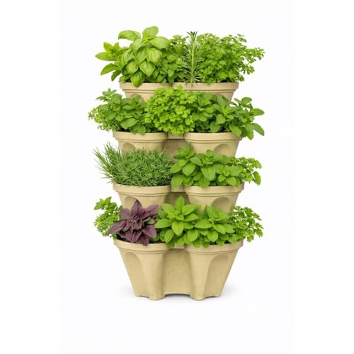Stackable Vertical Planter Tower (Desert Sand / Small)