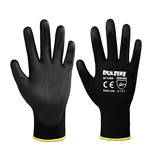 Safety Work Gloves for Men 12 Pairs (Black / XX-Large)