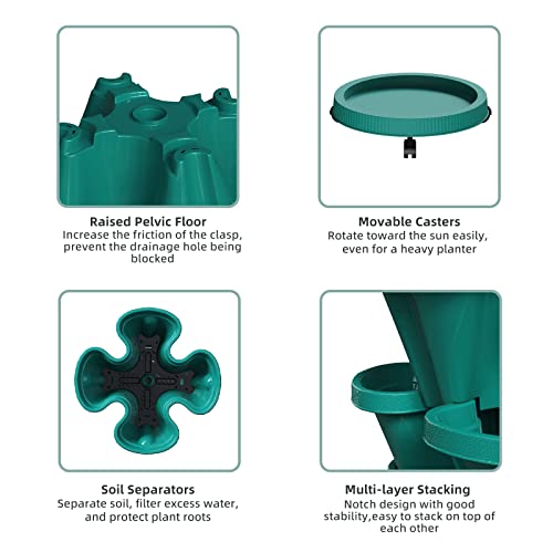 Strawberry Vertical Planters Tower Garden (Hunter Green / 7 Tier-1 Pack)