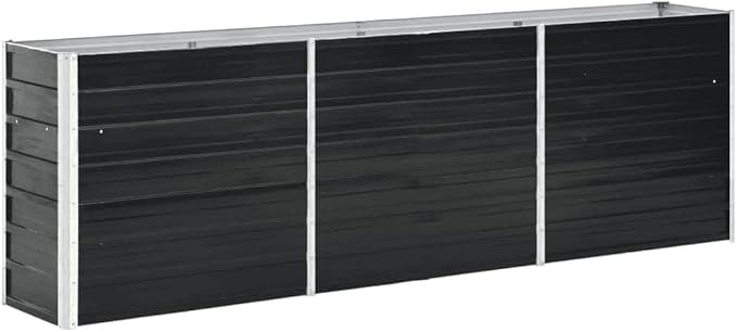 s for Plants Raised Garden Beds Box Plant Stands Garden Raised Bed Galvanized Steel 94.5"x15.7"x30.3" Anthracitefor Patio Balcony backyards
