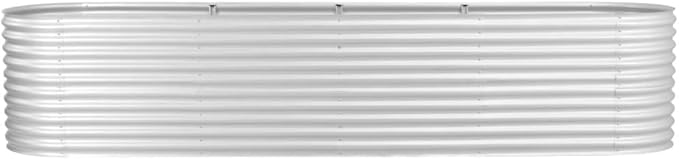 Garden Raised Bed 157.5"x31.5"x31.9" Galvanized Steel Silver,Raised Garden Bed,Outdoor Planters for Flower Herb Garden